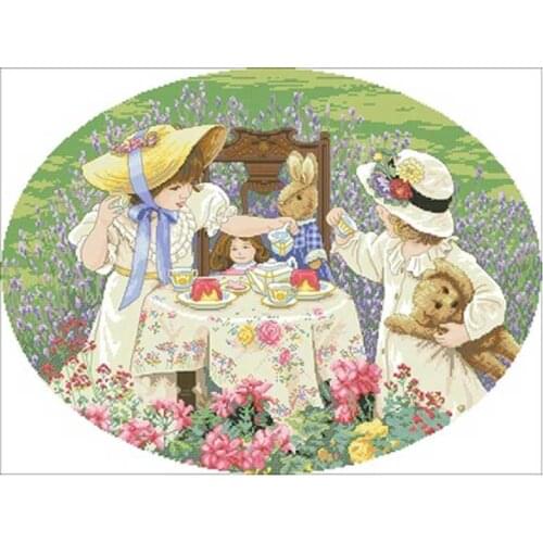 Afternoon tea patterns Counted Cross Stitch 11CT 14CT DIY Chinese Cross Stitch Kits Embroidery Needlework Sets