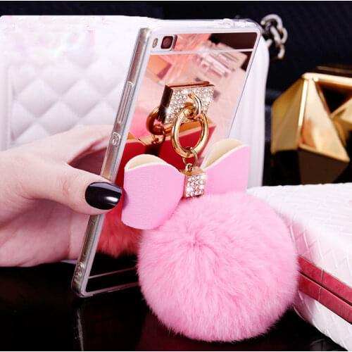 Luxury Mirror Case For Huawei P10 P9 P8 Lite Metal Rope Mirror Rabbit For Huawei Honor 7X 6X 6A 9 Nova 2i Mate 10 Back Cover