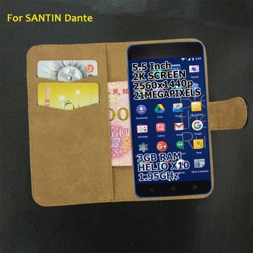 6 Colors SANTIN Dante Case Flip Leather Fashion Vintage Luxury Multi-Function Protective SANTIN Dante Phone Cover