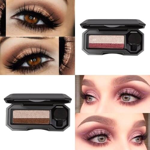 Double Color Gradient Lazy Eye Shadow Makeup Palette Glitter Eyeshadow Pallete Waterproof Glitter Eyeshadow Shimmer Cosmetics