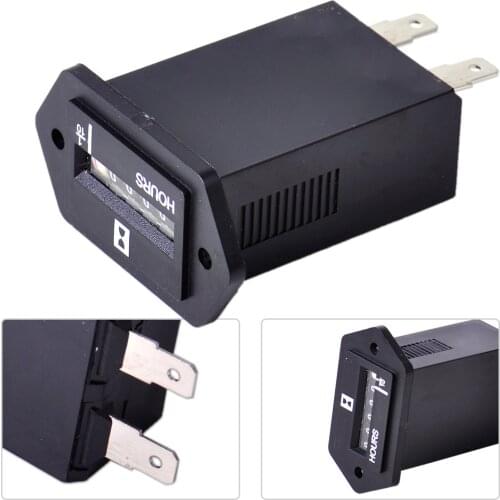 DWCX AC 100-250V Sealed Hour Meter Counter Hourmeter Timer 6 Digit Display for Electromechanical Engine Generator Truck Car Boat