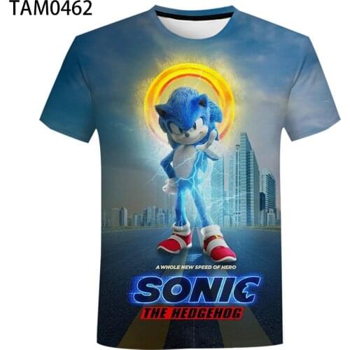 Sonic 3D Printing Summer Unisex Simple T-Shirt European And American Couples Cool Short Sleeve Casual Street Top For Childre