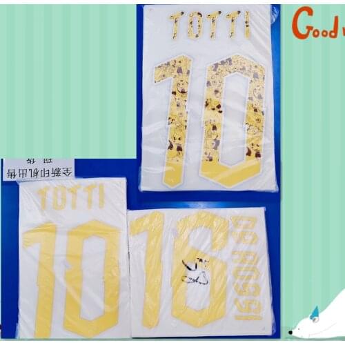 Super A Roma soccer de rossi 16 number font print, Hot stamping patches