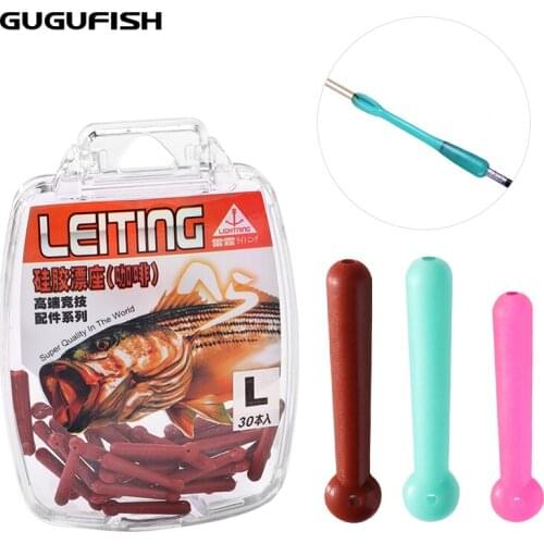 GUGUFISH 30PCS/Box Pink/Blue/Brown Rotating Rotary Silicone Copper Head Float Seat Accessory Buoy