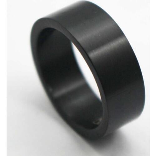 Black 316L Stainless Steel Men Jewelry Round Band Rings Titanium Band Brushed Wedding Steel Solid Ring Men Women