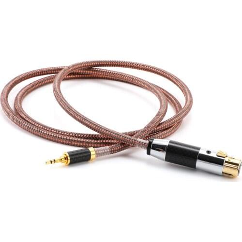1Pcs XLR female line to 3.5mm male computer live broadcast sound card mixer fever audio 48V condenser microphone cable