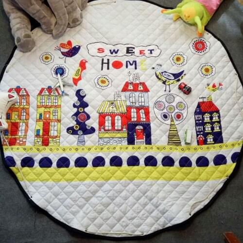 Printed Toys Kids Rug Childrens Carpet Baby Play Mat Cotton Developing Mat For Children Cotton Playmat Folding Storage Bag Toys