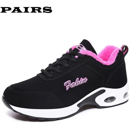 With Fur Winter Flat Shoes Women Sneakers Warming Short Plush Women Casual Shoes Shoe Woman Trainers Tenis Feminino Black