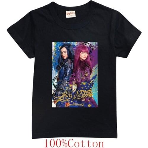 Kid Girl 2021 Princess Descendants3 Harajuku T Shirt Summer Graphic Tee Shirt Children Funny Korean Tops Kawaii Streetwear