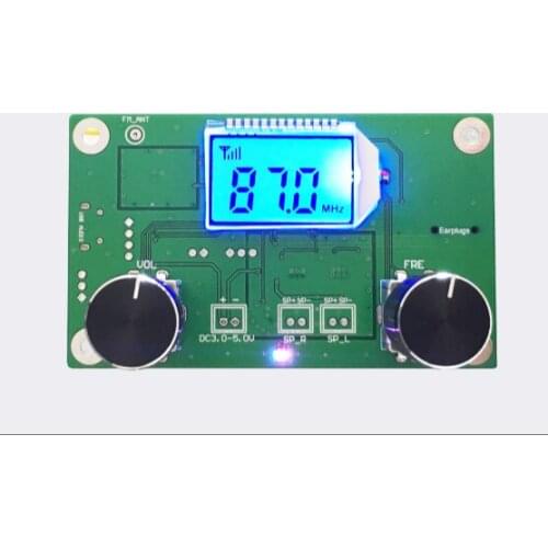 FM Radio Receiver Module Frequency Modulation Stereo Receiving PCB Circuit Board With Silencing LCD Display 3-5V LCD Module