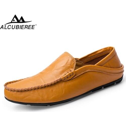ALCUBIEREE 2018 Hot Sale Moccasins Fashion Mens Loafers Shoes Men Slip On Breathable Comfy Driving Shoes Men Casual Boat Shoes
