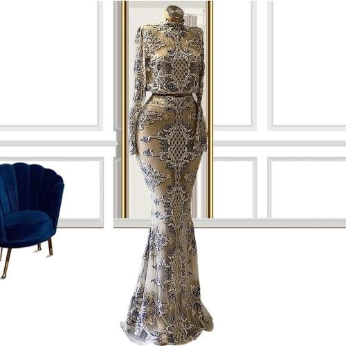 Long-Sleeves Formal Dresses Womens Evening Gowns For Party Prom Gala Show Spring Fall Clothing Cellection Custom Made CXF110