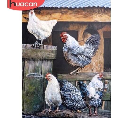 HUACAN 5D DIY Diamond Painting Chicken Full Square/Round Drill Diamond Embroidery Animal Mosaic Cross Stitch Home Decor