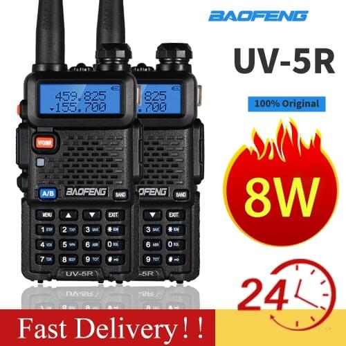 UV-5R Walkie Talkie Set Baofeng Two Way Ham Radio Long Range High Power 8W VHF 136-174MHz & UHF 400-520MHz UV5R FM Transceiver