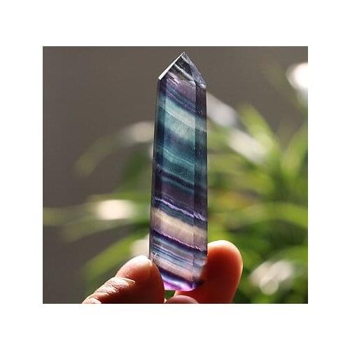 Natural mineral crystal wand fluorite quartz crystal rod healing
