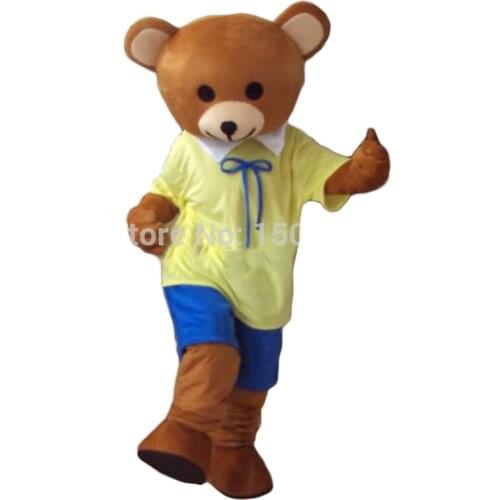 NO.1 MASCOT Lovely Easter Yellow Teddy Bear Mascot Costumes Easter Animal Cartoon Mascot Halloween Customized Fancy Dress