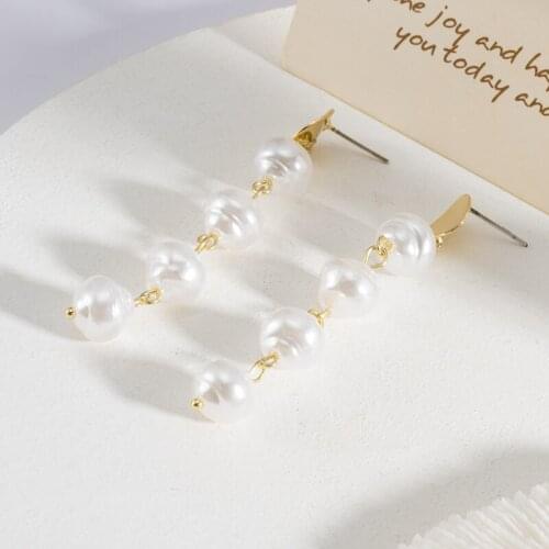 New Korean Fashion Luxurious Tassel Long Hanging Earrings for Women Pearl Dangle Drop Earrings 2021 Trend Female Jewelry Gifts