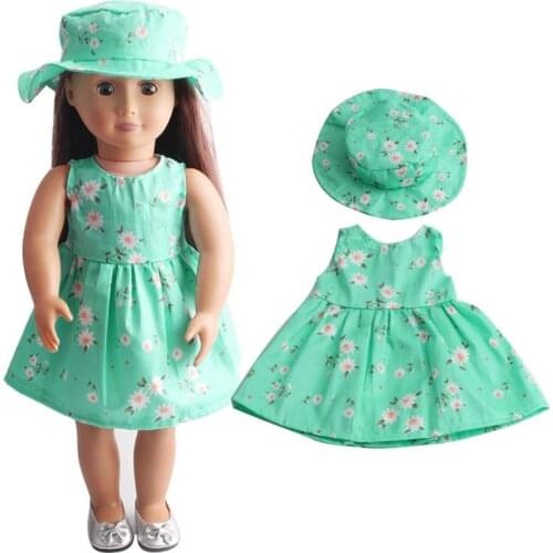 My Life Dolls Clothes Stylish Floral Dress Hat Outfit Suit Accessories Green Floral