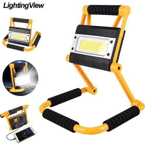 Lightingview 8000LM Portable COB Work light Spotlight USB Charging Foldable Flood Light Camping Lantern for Fish Hunt Car Repair