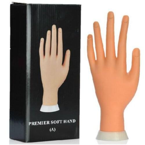 Practice Hand For Manicure Nail Hand Training Model Flexible Movable Prosthetic Soft Fake Nail Printer Manicure Nails Tool