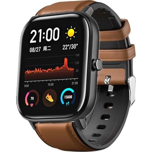 20MM Genuine Leather Watch Strap For Xiaomi Huami Amazfit Bip/GTS/GTR 42MM/Garmin Venu/245/245M Watch Band Fitness Bracelet