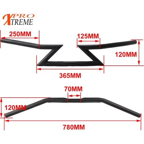 780MM 1" 25MM Motorcycle Handlebar Z Bar Universal for Honda Yamaha Suzuki and Kawasaki Victory Chopper Cruiser Buoy Black