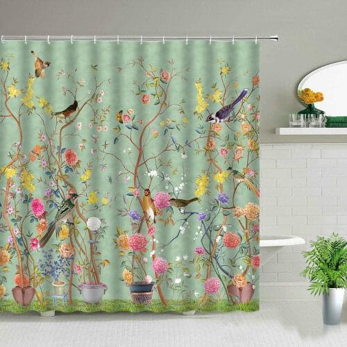 3D Scenery Flower Shower Curtains Elegant Modern Chic Roses Sunflower Cactus Floral Plant Bath Curtain for Bathroom Home Decor