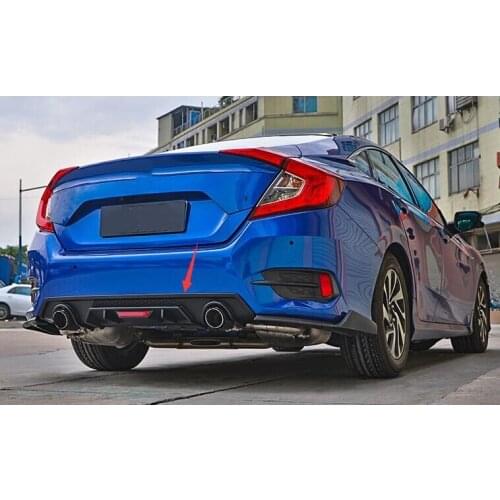 Sport Tail Rear Bumper Size Splitters Diffuser Lip for Honda Civic 2016-2017 Sedan Turbo Exterior Part