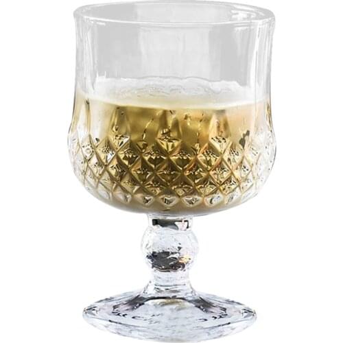 210ml Wine Glass Cups Retro Vintage Relief Red Wine Cup Engraving Embossment Juice Drinking Glasses Champagne Assorted Goblets