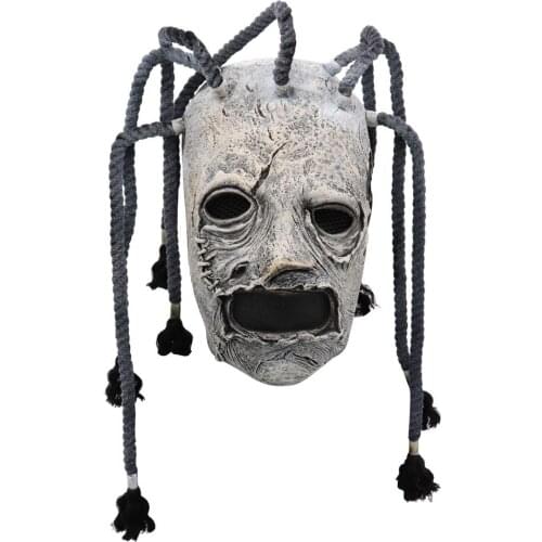 Scary Slipknot Braid Cosplay Mask Corey Taylor Latex Slipknot Mask Halloween Party Costume Props
