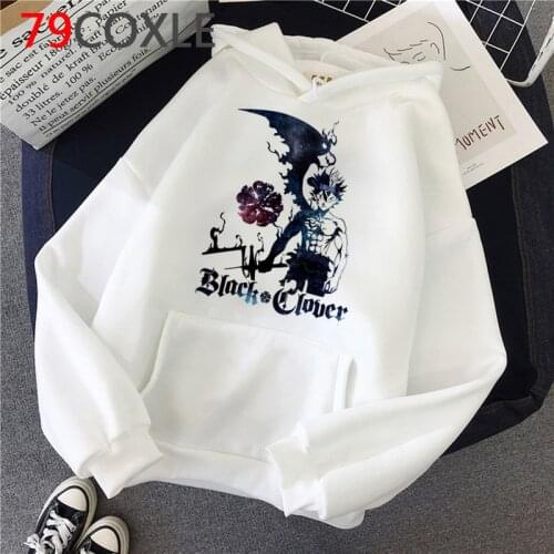 Japanese Anime Hoodie Black Clover Hoodies Men Kawaii Winter Warm Streetwear Cartoon Graphic Fashion Unisex Sweatshirts Male
