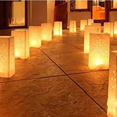 10PCS/Lot Outdoor Candle Lantern Stars Tea light Holder Paper Lantern Candle Bag for Festive Party Supplies Wedding Decoration