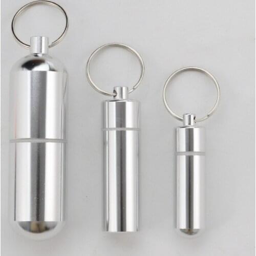 New Waterproof Aluminum Pill Box Case Bottle Cache Drug Holder Container Keychain Medicine Box Health Care 2020