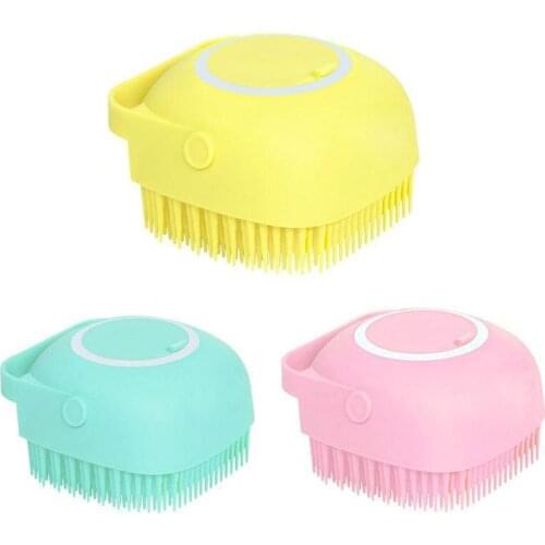 Pet Supplies Bath Massage Soft Brush Dog Bath Brush Comb Brush Soft Silicone Dogs Cats Shower Dog Cleaning Tool