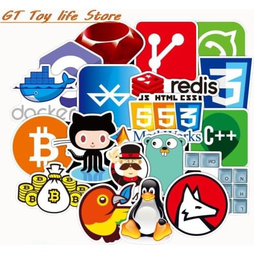 72Pcs Programming Graffiti Stickers Hacker Stickers Java C++ For Luggage Skateboard Laptop Motorcycle Papeleria Y Oficina