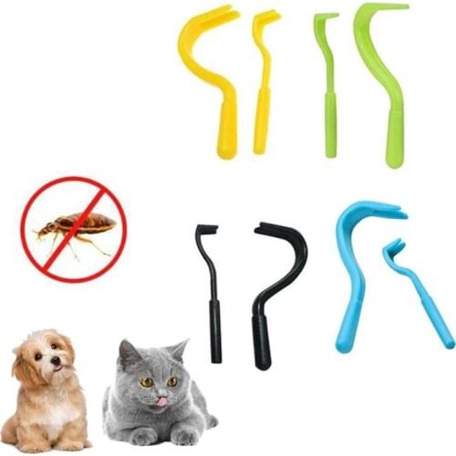 2PCs/Pack Tick Remover Hook Tool Pack x 2 Sizes Dog Horse Cat Pet Human Flea Remover Tweezers Puppies Groom Tools