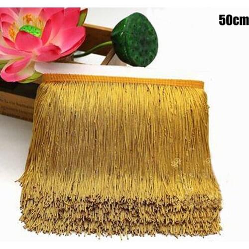 50/100 cm Tassel Fringe Trim Lace Polyerter Fibbon Fringes For Sewing Curtains Latin Dress Tassels Trimmings Accessories Crafts