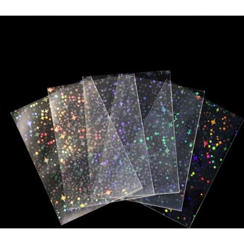 50pcs/Lot 65*90CM Card Protector Little Stars Laser Flashing Card Sleeves for YGO Card Holder Holographic Foil Protective Film