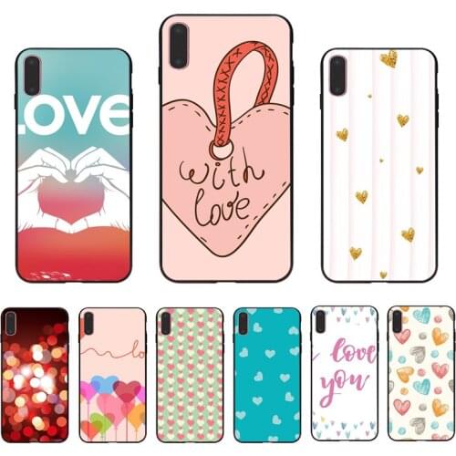 IMIDO Love Pattern Cell phones Cover Capa For Iphone 5 5S SE 6 6S 6PLUS 6SPLUS 7 8 7PLUS 8PLUS X XS XR XSMAX