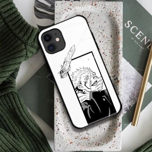 Sukuna Jujutsu Kaisen Glass Soft Silicone Phone Case FOR iPhone SE 6s 7 8 Plus X XR XS 11 12 Mini Pro Max Sumsung Cover Shell
