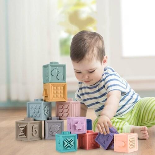 Childrens puzzle building block cognition relief soft building block hands on brain DIY soft plastic building block toys