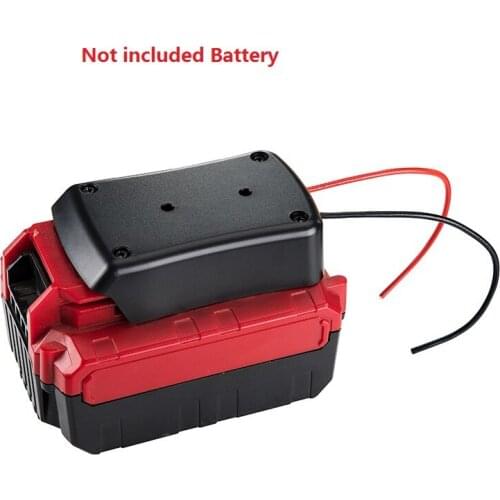 For Adapters 18V Battery Power Connector Adapter Dock Holder with 12 Awg Wires Connectors Power Black