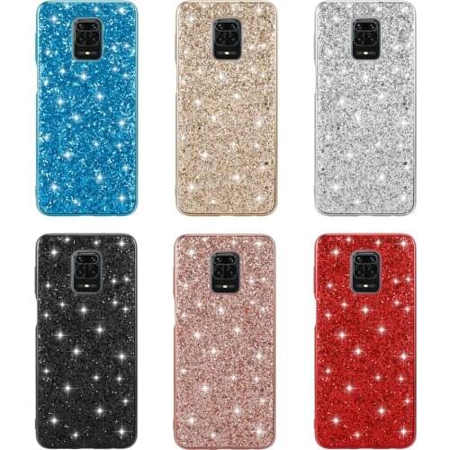 For Xiaomi Redmi Note 9S Case Luxury Hard PC Shining Glitter Slim Protective Back Cover case for xiaomi redmi note 9 pro max 9s