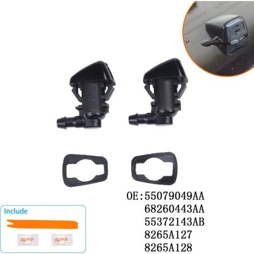 2 PCS Base Windshield Sprayer Wiper Cleaning Nozzles for Jeep Grand Cherokee Distribution Kit