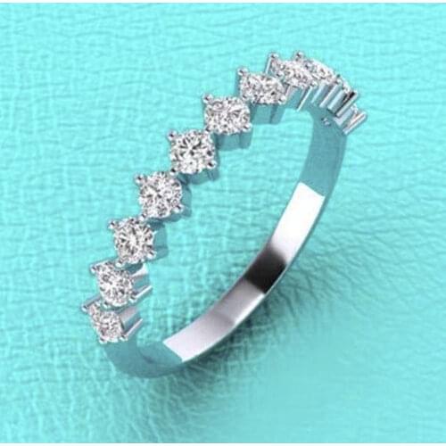 Milangirl Delicate Simple Thin Micro Paved CZ Crystal Wedding Ring for Female Ladies Bridal Luxury Engagement Party Jewelry