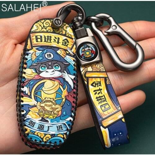 Leather Car Key Case For Ford Focus MK2 3 4 Fiesta Ecosport Kuga ESCORT Escape Fusion Mondeo Mustang F-150 Explorer Ranger Edge