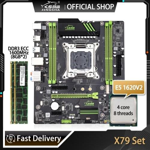 JINGSHA LGA 2011 X79 Motherboard Combo With Xeon E5 1620V2 3.7GHz 4 Core 10Mb Cache Processor And DDR3 2*8GB=16GB ECC REG Memory