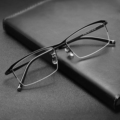 ELECCION Titanium Alloy Mans Optical Glasses Frame Ultralight Business Square Half Rim Myopia Eyeglass Frames for Men