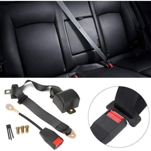 New 3 Point Retractable AUTO Car Auto-locking Seat Belt Universal Safety Accessories Lap Black Van Truck Adjustable Car Bus D1N6