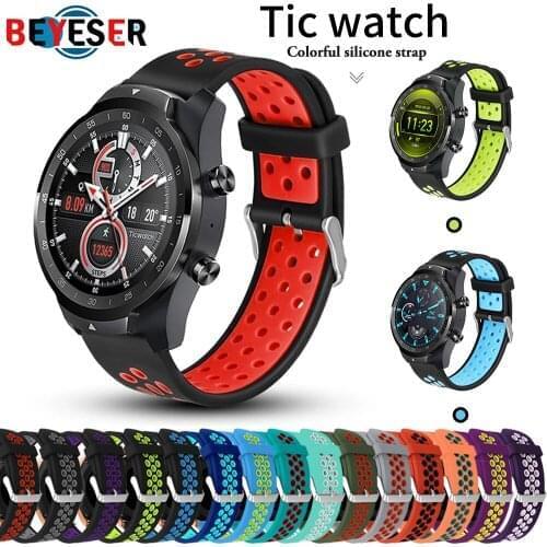 New Silicone Strap For TicWatch Pro 3 GPS Smart Watch Band 22MM Bracelet Wrist Straps For TicWatch Pro 2020 GTX S2 E2 Correa
